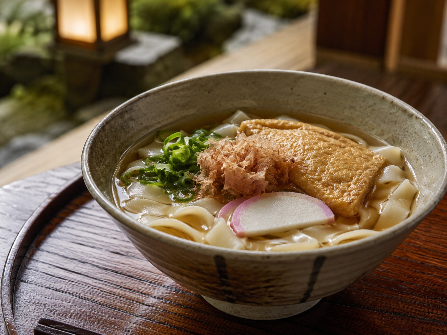 平たい麺とだしの香りが美しい名古屋名物きしめん。