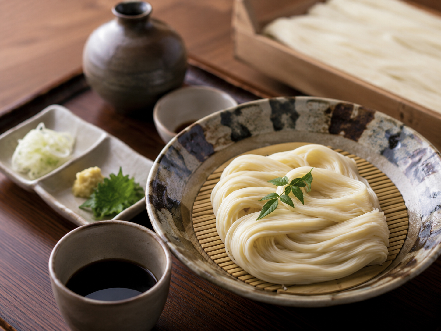 細く美しい秋田名物の稲庭うどん。
