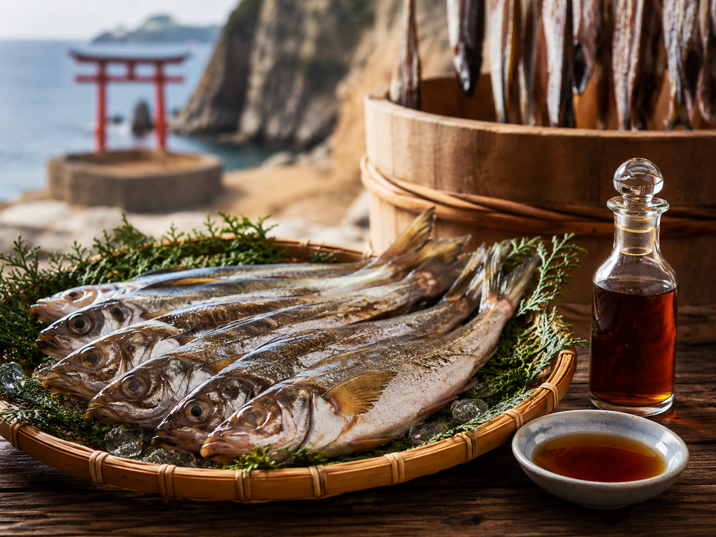 ハタハタとしょっつるを使った秋田の海の料理。