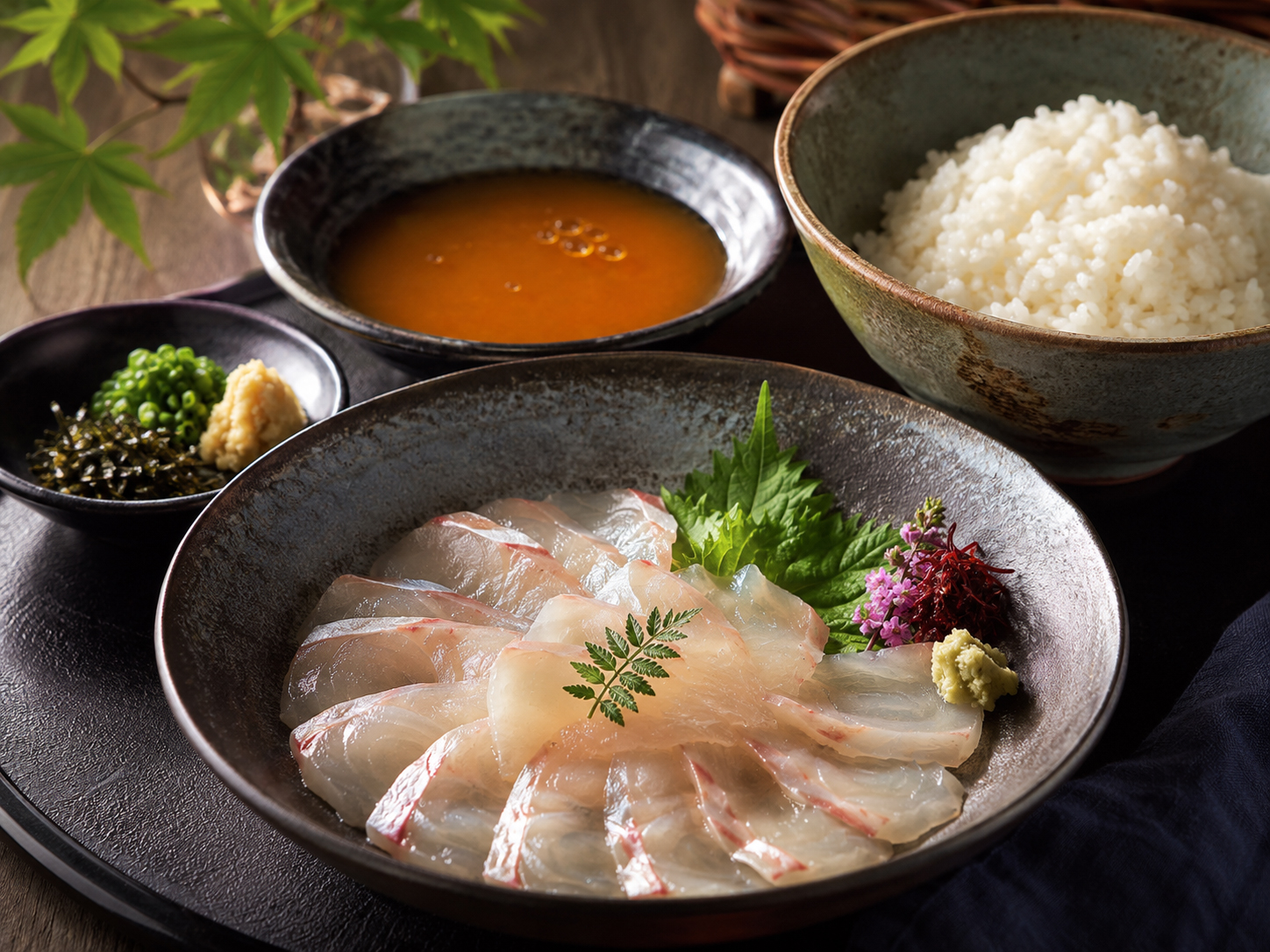 宇和島鯛めし。鯛の刺身と卵だれをご飯にかける愛媛の郷土料理。