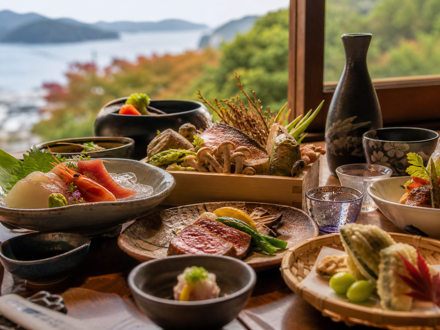神戸牛、灘の酒、淡路島玉ねぎ、明石の魚、但馬の山の食卓。