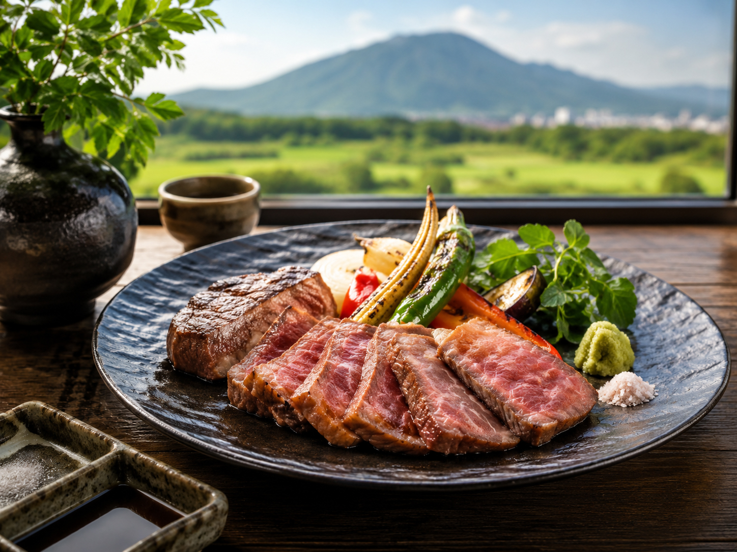 常陸牛ステーキ。茨城のブランド牛を味わう料理。