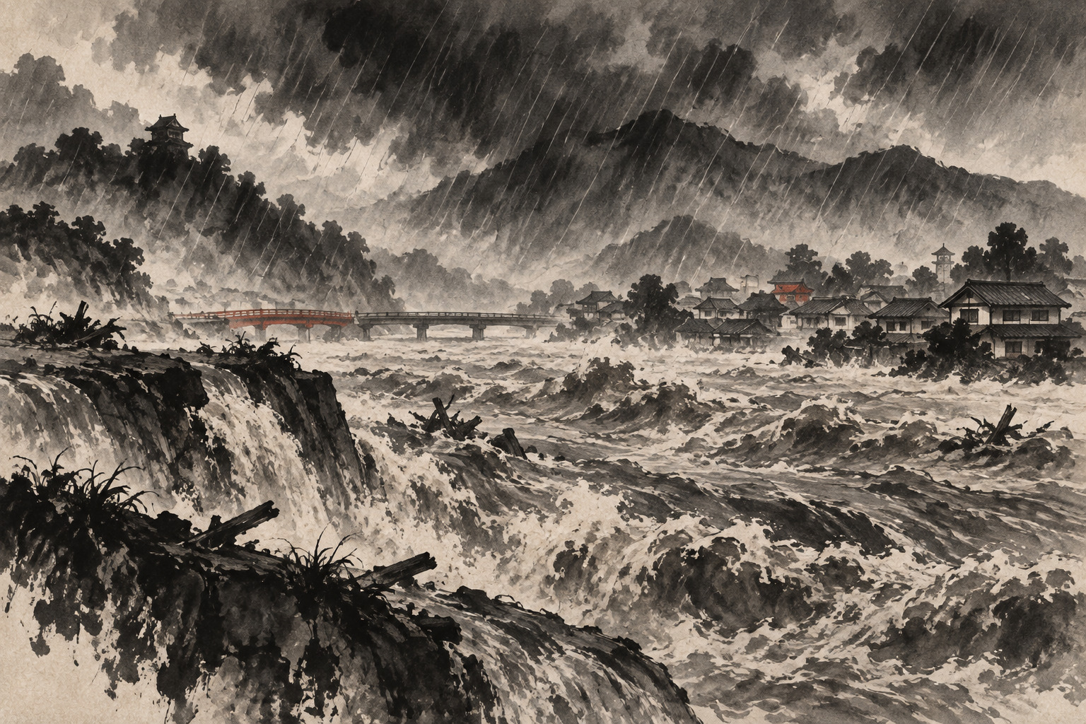 Level 5 Flood Emergency on the Shonai River