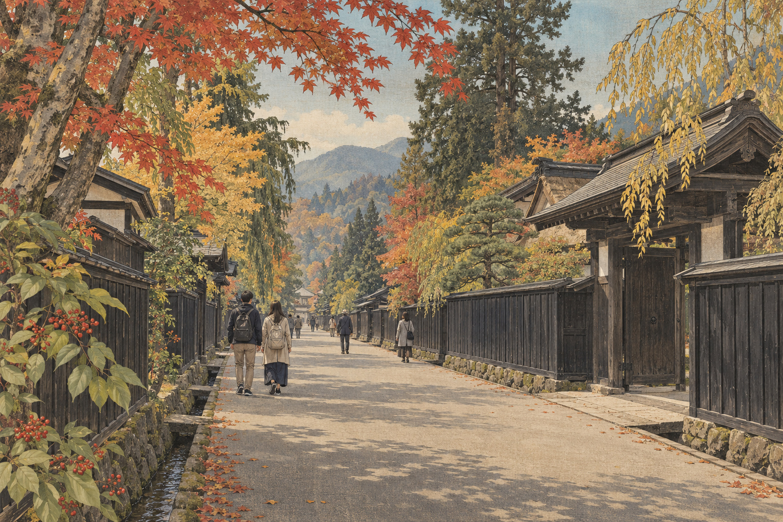 Kakunodate’s samurai streets are a living landscape — AI editorial illustration