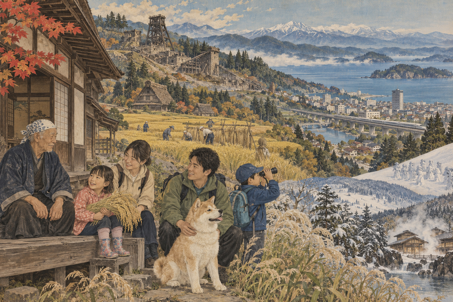 Akita’s people: the history behind a changing population — AI editorial illustration
