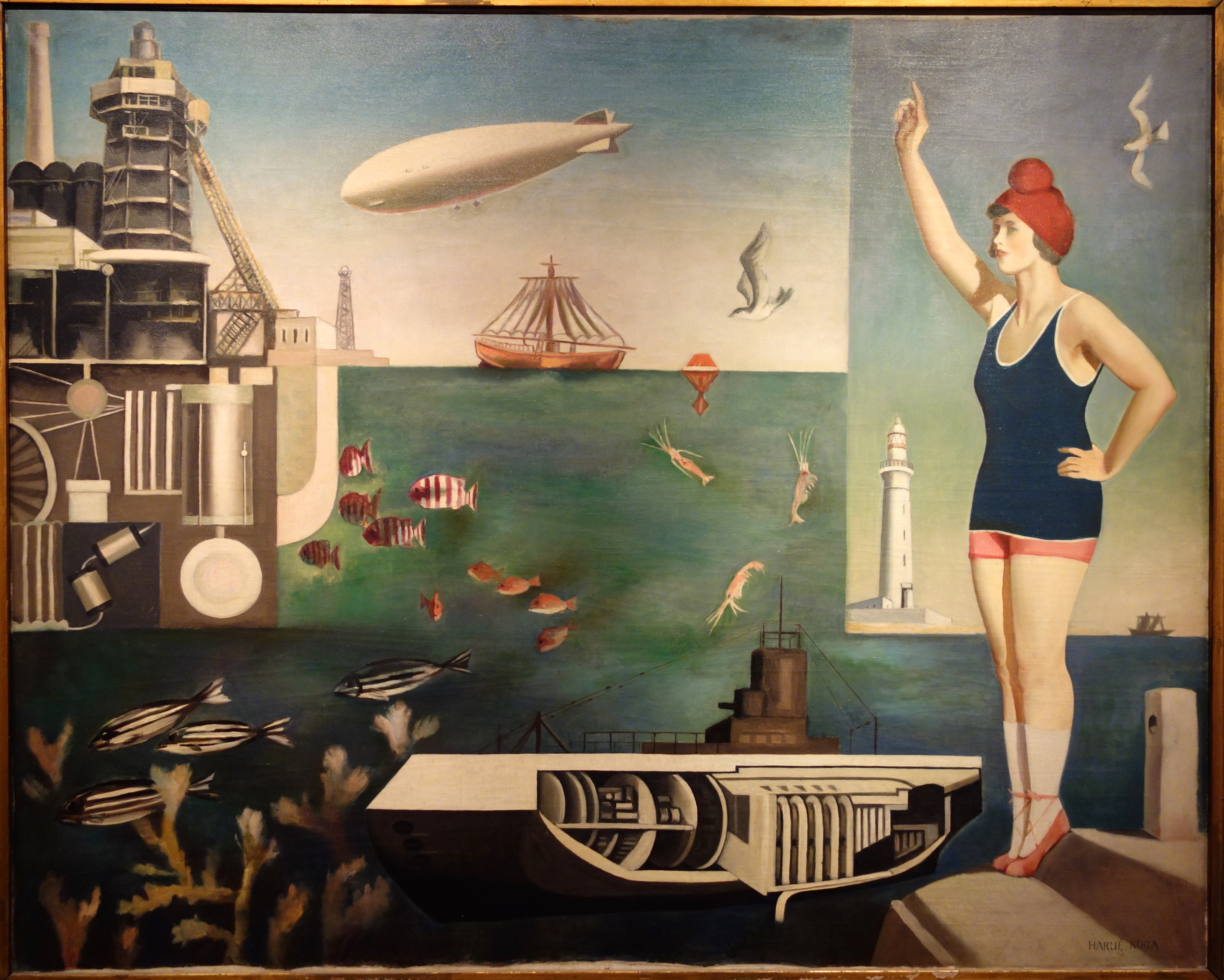 Koga Harue, Sea (1929); historical painting, not an AI-generated interpretation