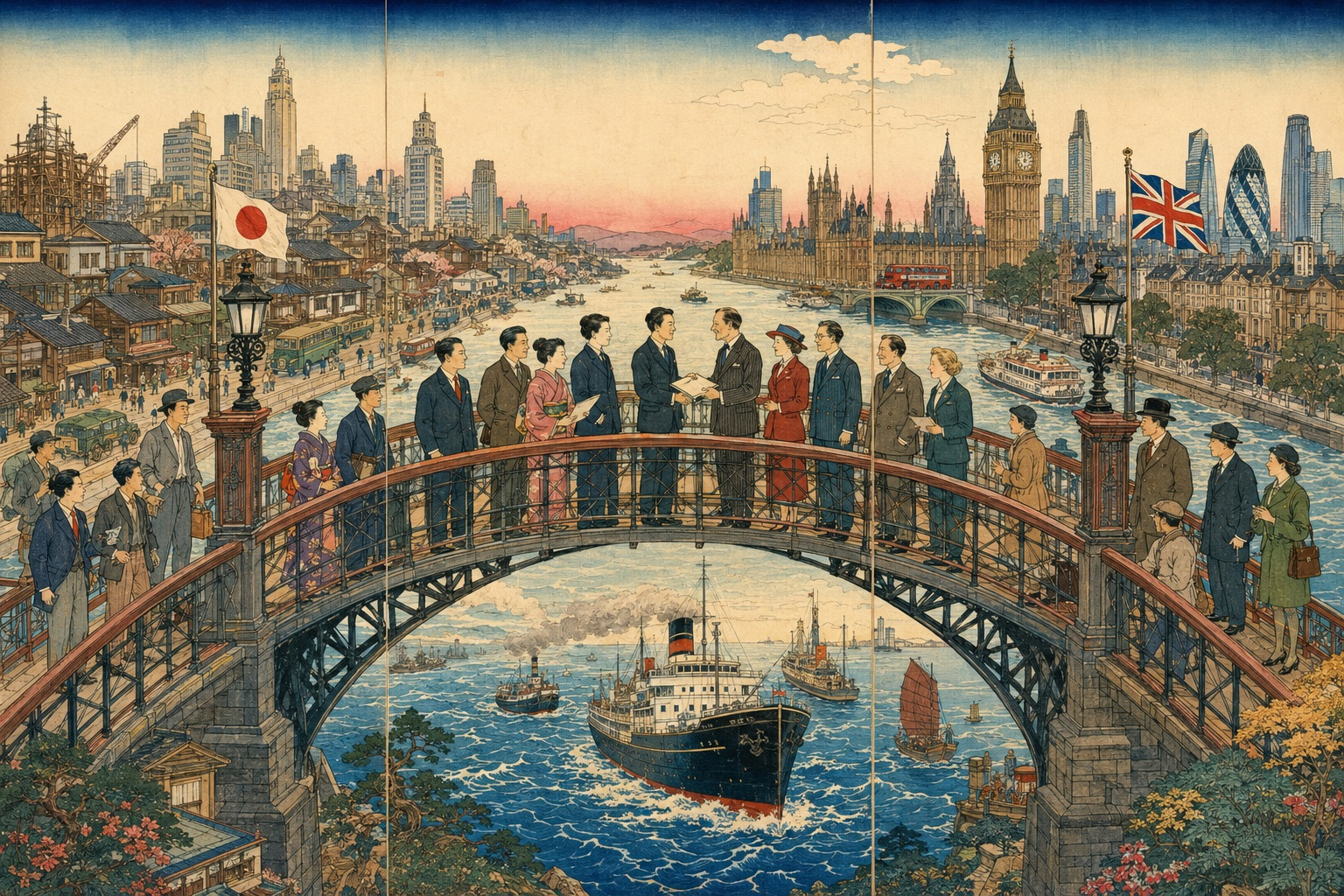 BCCJ――戦後復興から新たな日英パートナーシップへの編集イラスト
