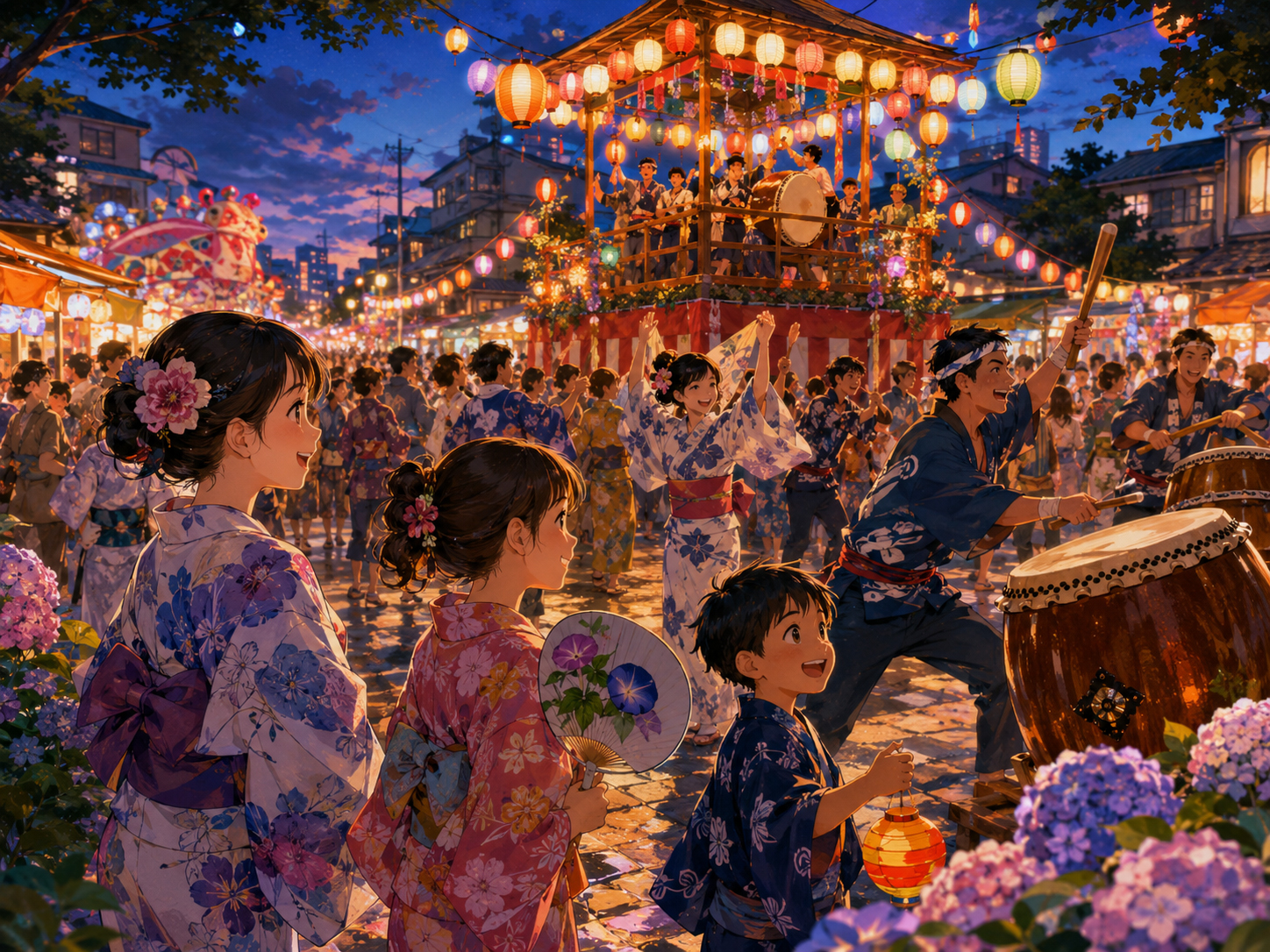 6月の日本、祭りの季節が静かに始まる illustration