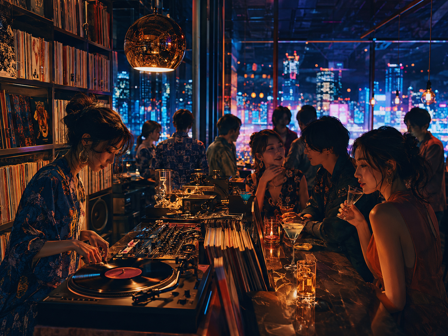 大阪のレコードバー、シティポップの夜をつなぐ illustration