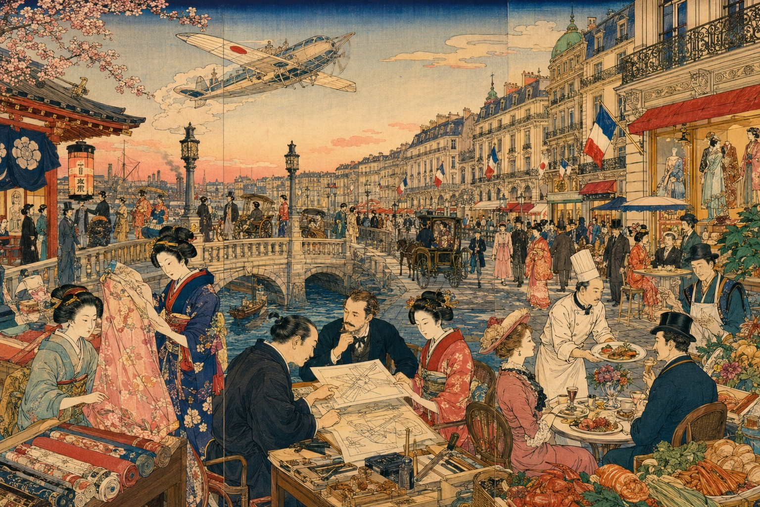CCI France Japon:1世紀を超えるフランス企業と日本の編集イラスト