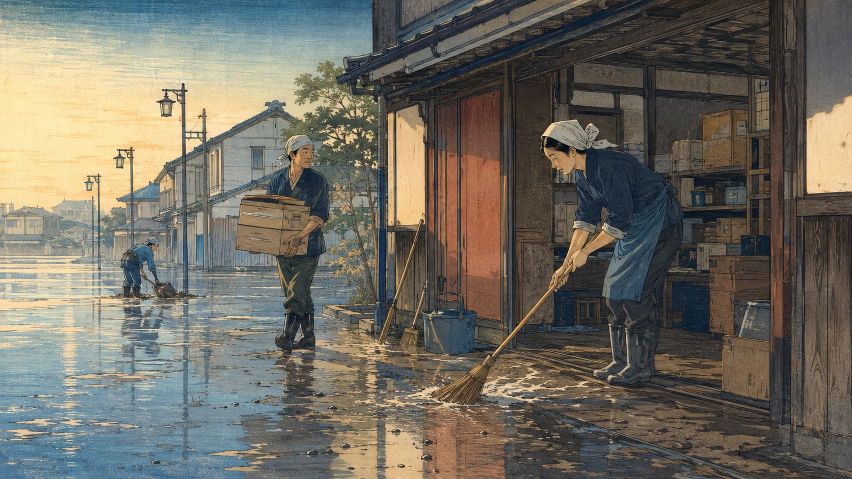 Chiba’s Small Businesses Begin the Workweek After Record Flooding