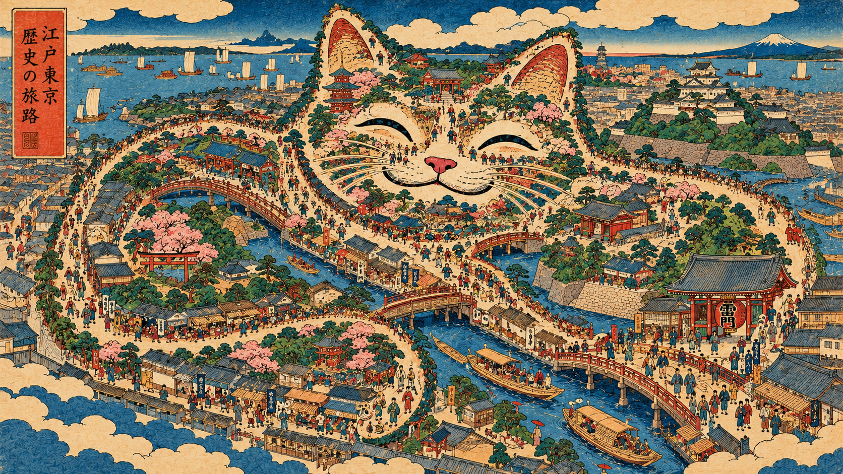 Before Tokyo Had Skyscrapers, Edo Had Tourists—and Guidebooks to Show Them Around — AI-generated editorial illustration