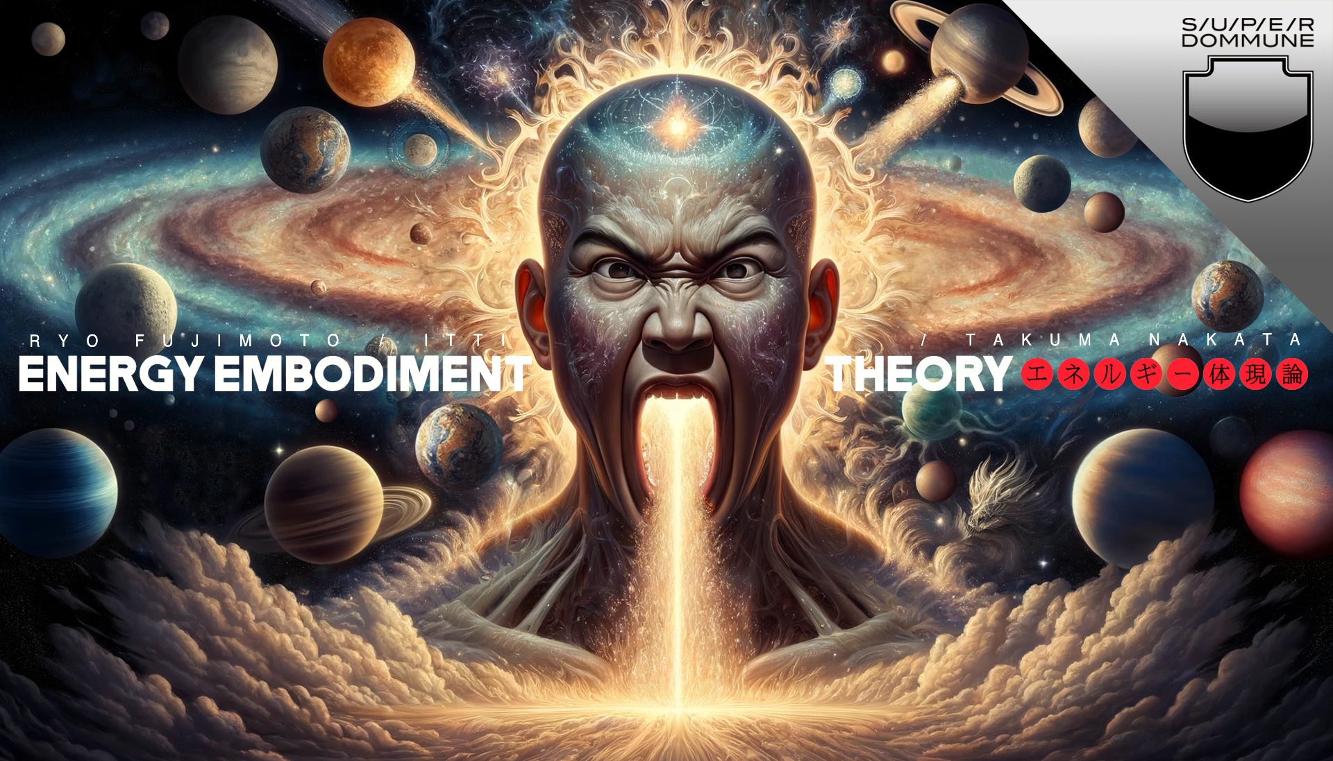 Black-and-white supplied image of Ryo Fujimoto, Itti and Takuma Nakata for ENERGY EMBODIMENT THEORY