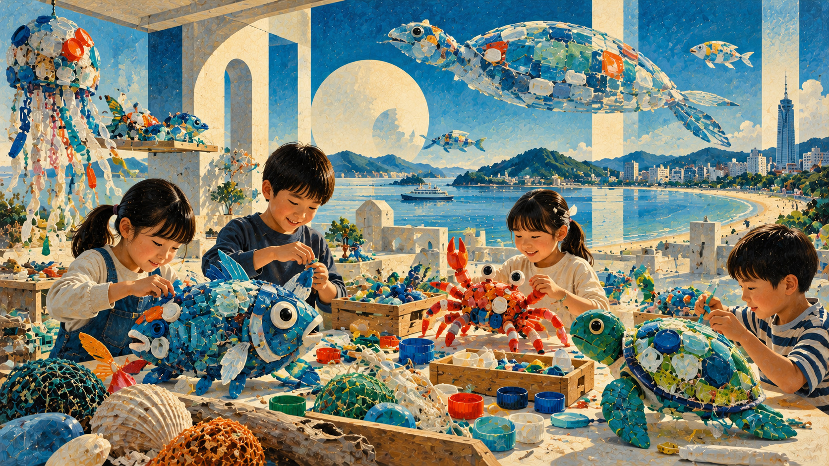 From Beach Litter to Christmas Art — editorial illustration