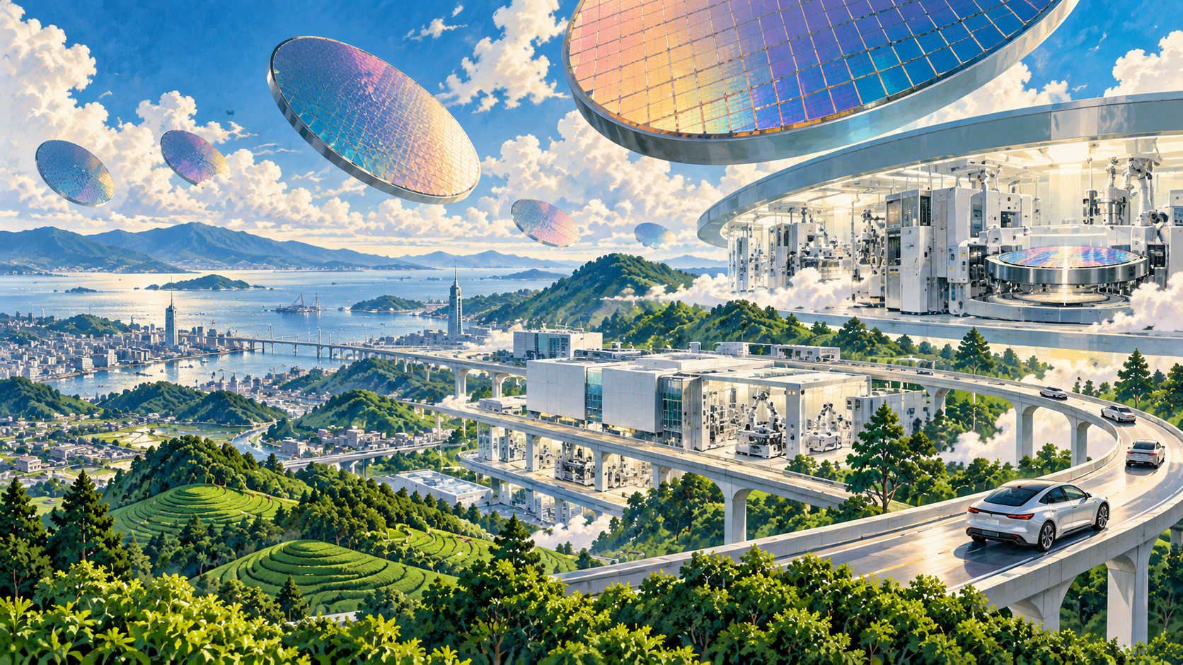 Fukuoka’s ¥600 Billion Industrial Ambition — editorial illustration