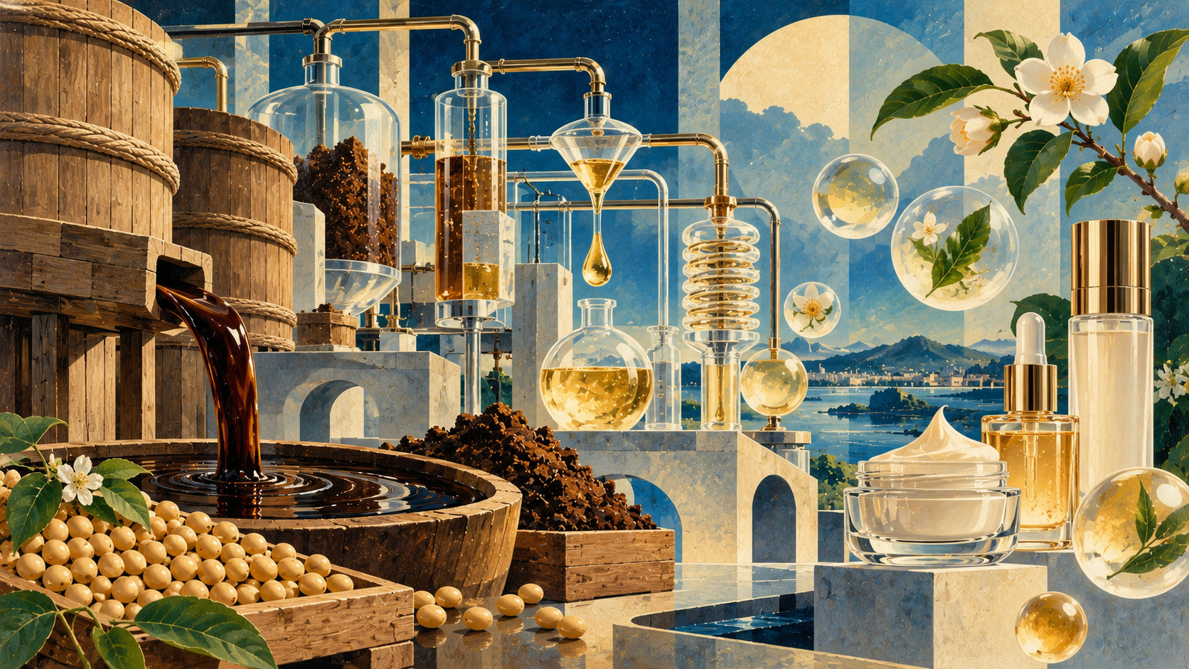 From Soy-Sauce Waste to Skincare Ingredients — illustration