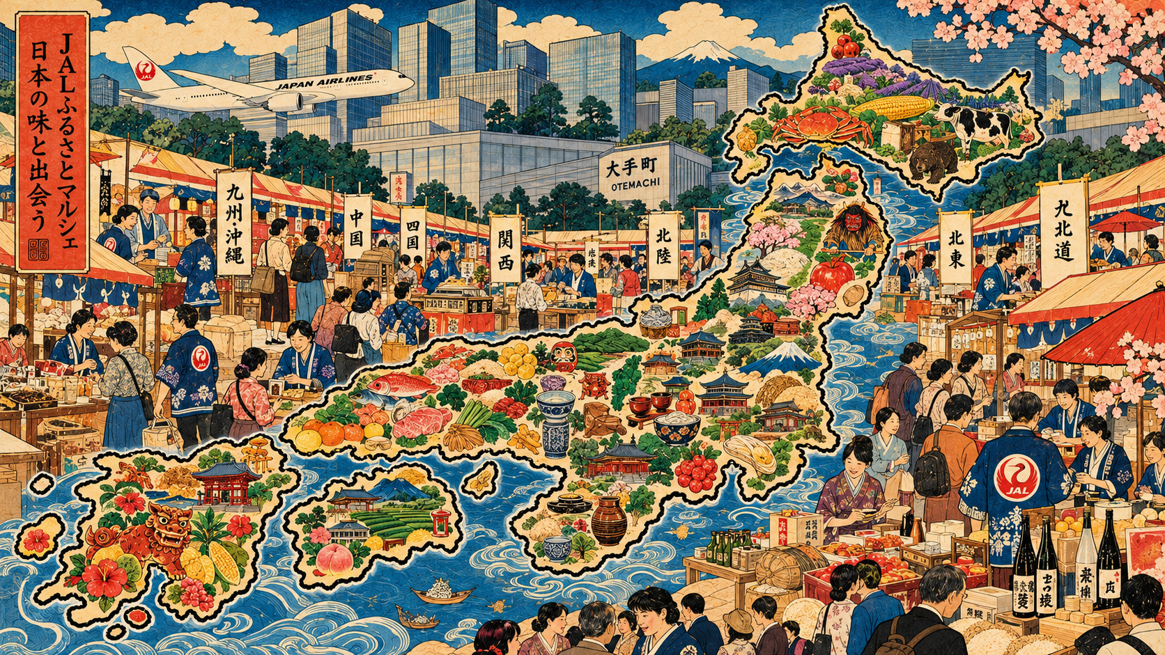 Beyond Souvenirs: Why JAL Is Bringing Japan’s Regional Producers to Tokyo’s Financial District — AI-generated editorial illustration