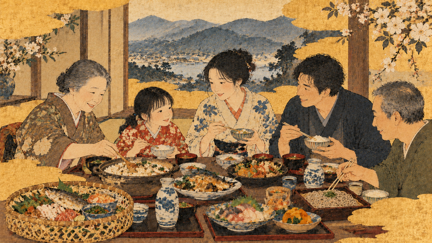 100年先にも、この味を――文化庁「100年フード」329件と郷土料理の継承 — editorial illustration