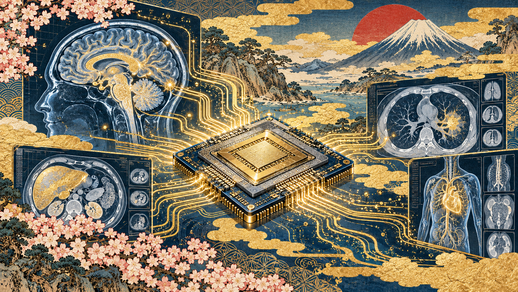 ２ナノ半導体を医療の現場へ――画像AIの高速化に５者が挑む — editorial illustration