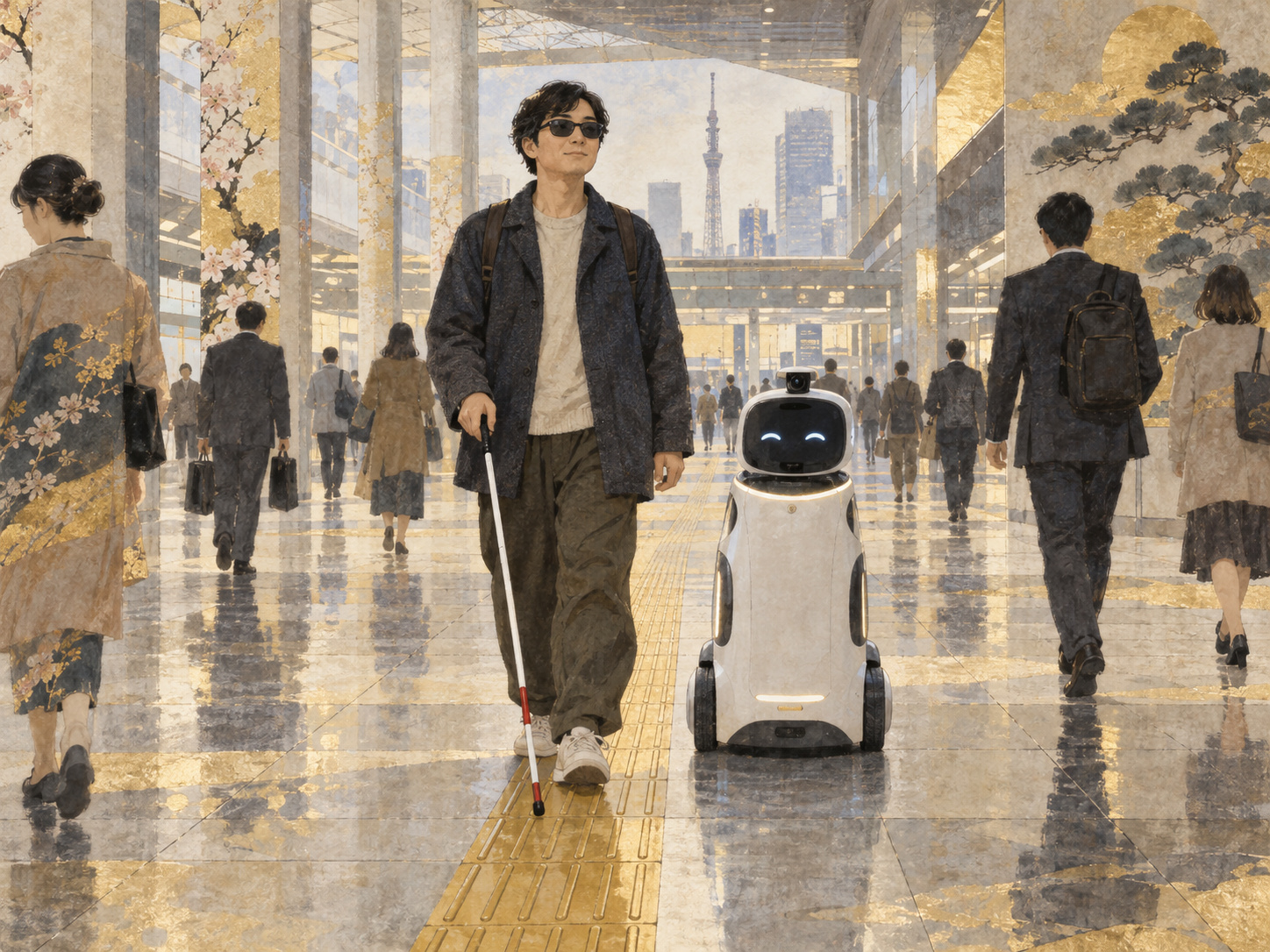 白杖の次ではなく、もう一つの選択肢へ AIスーツケースが東京で学ぶ「人と歩く」技術