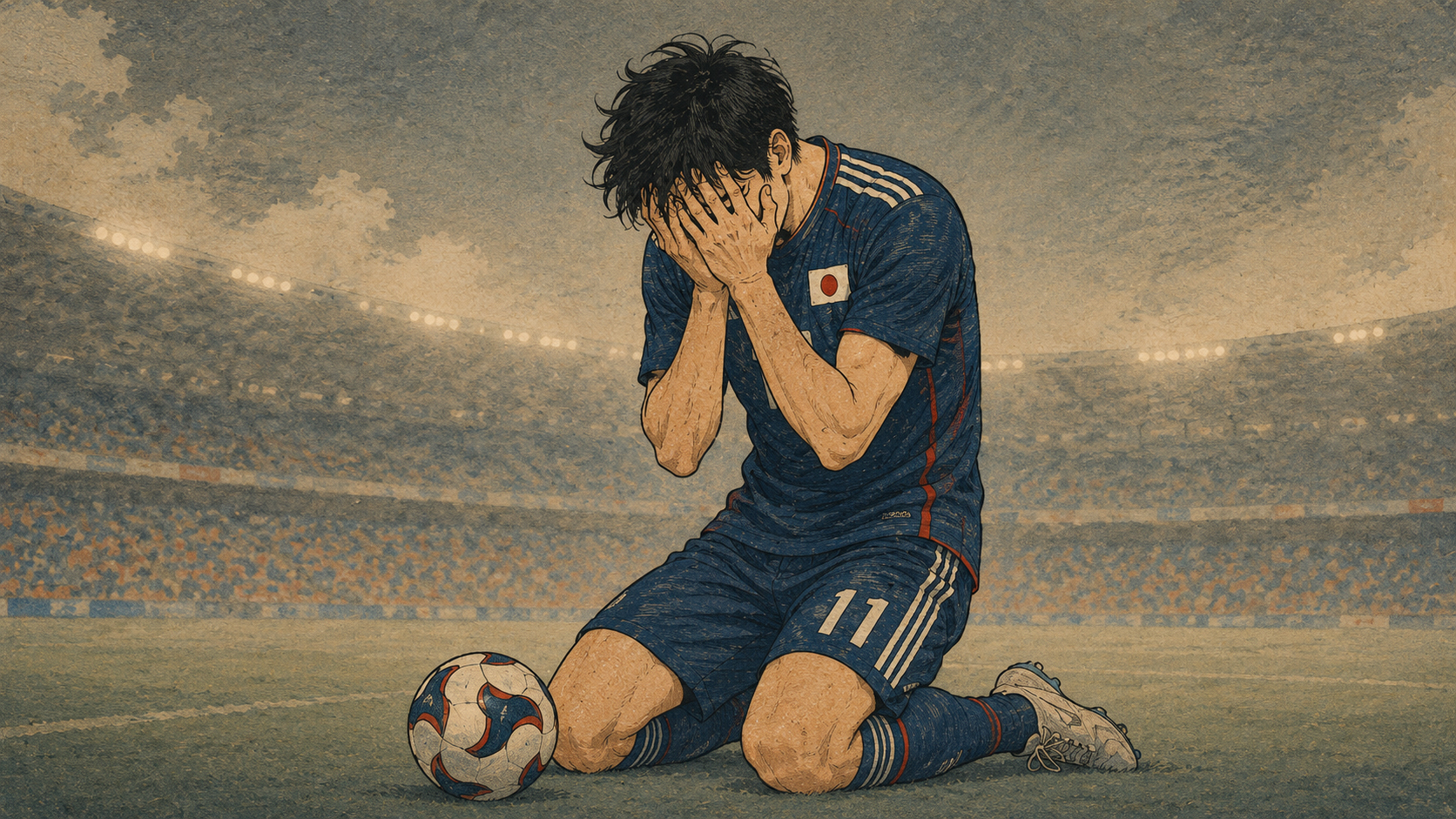 日本のW杯、ブラジル戦の終盤失点で終わる