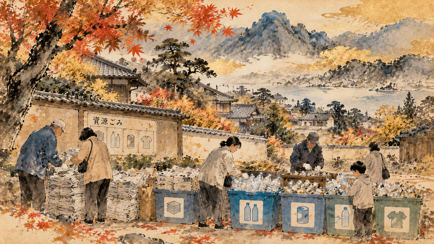 リサイクルには賛成、でも負担は?――調査が映す「循環経済」の現実 — original AI-generated editorial illustration