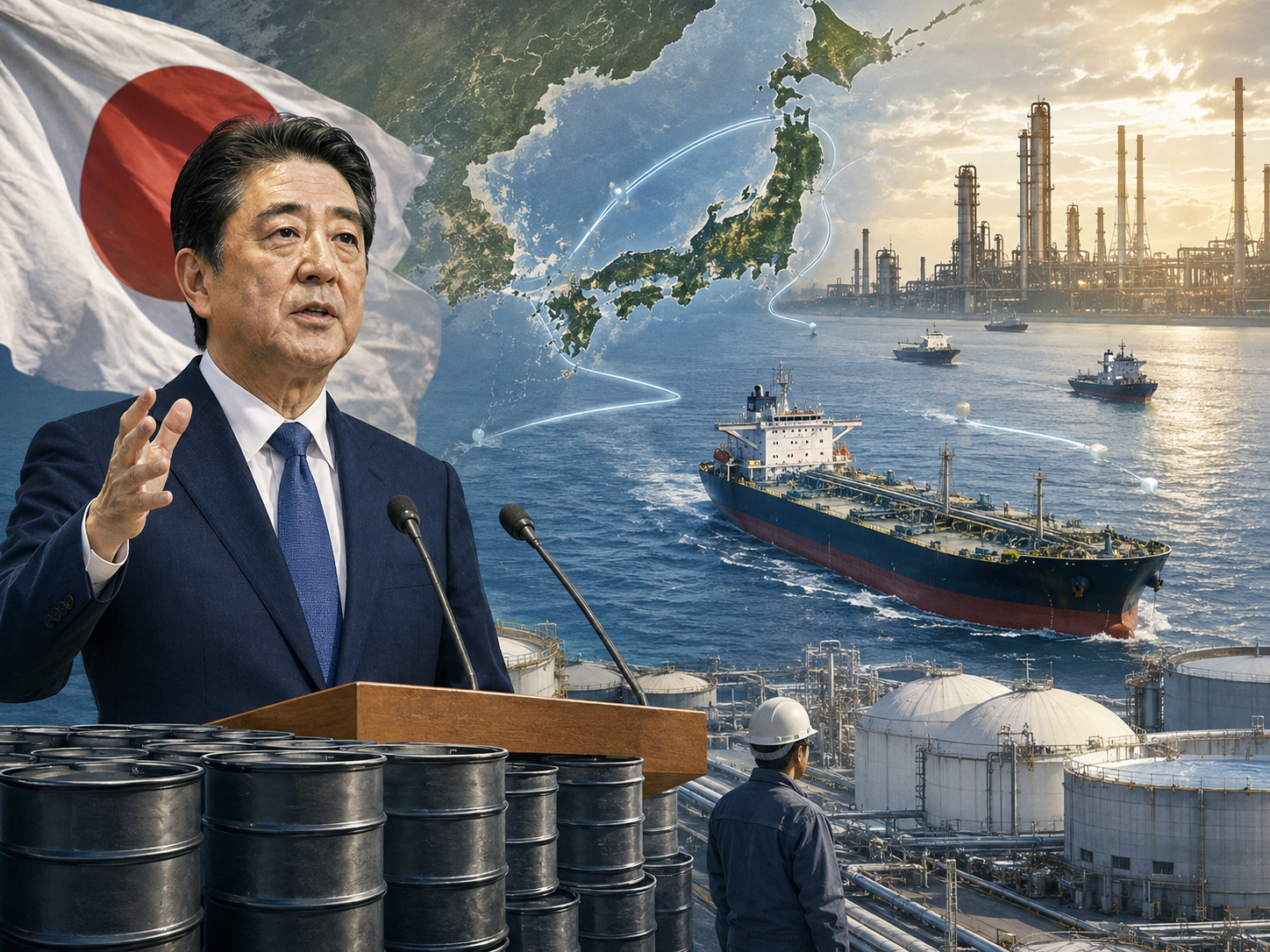 日本、2028年3月までの原油供給を確保のイラスト