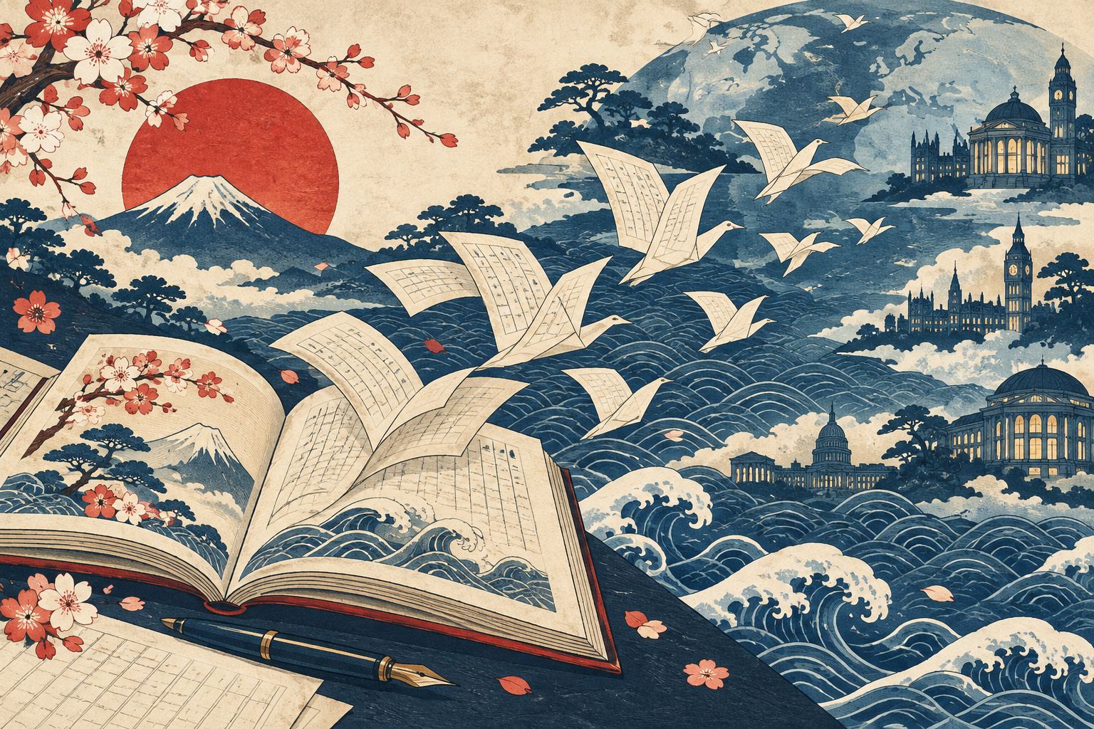 Beyond the Translation: How Japan Is Helping Literature Find Readers Abroad — AI editorial illustration
