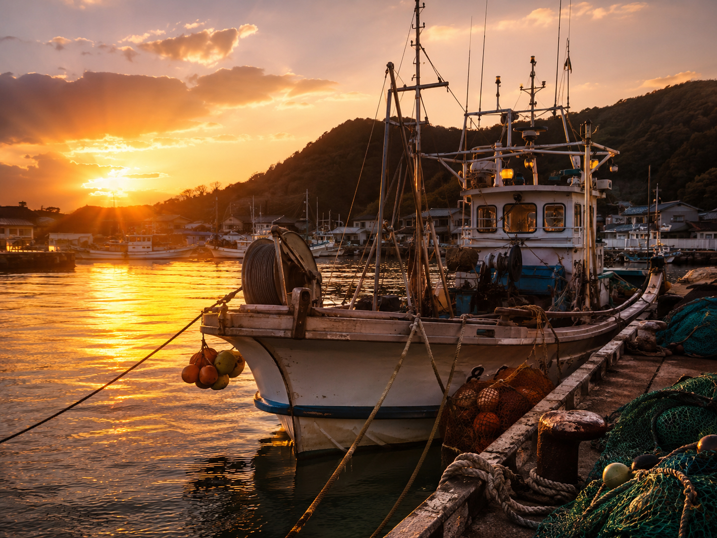 Fishing boat in harbor