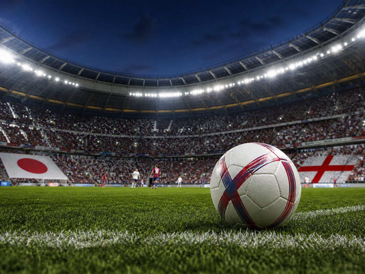 Soccer stadium and World Cup ball