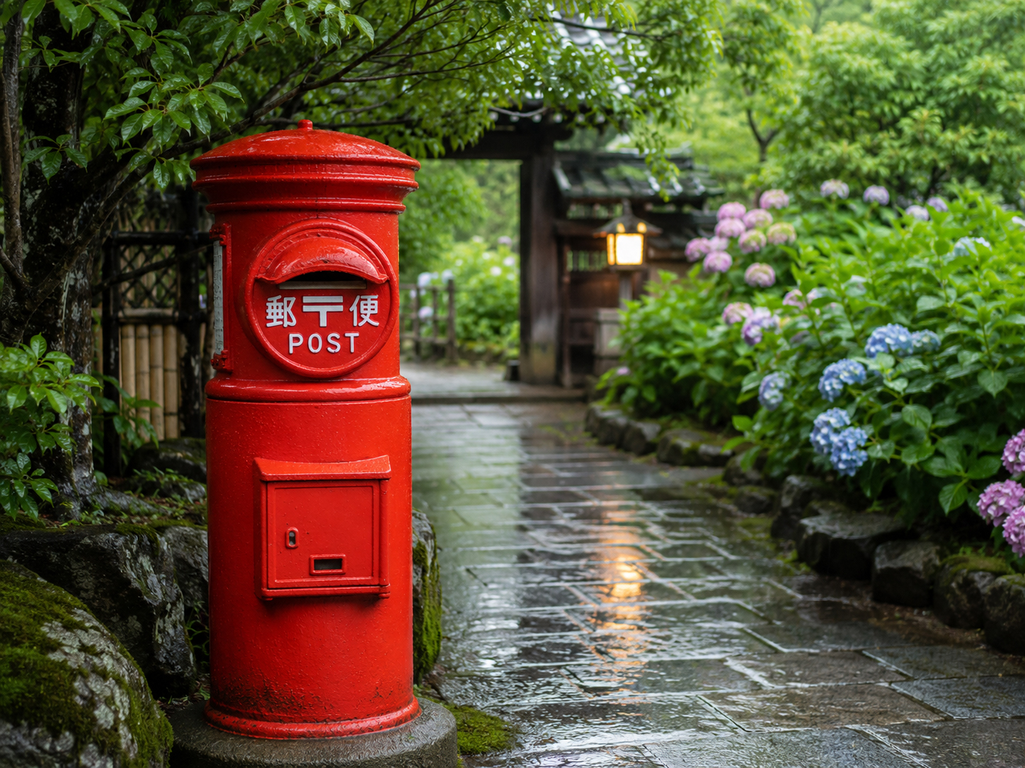 Japanese red postbox