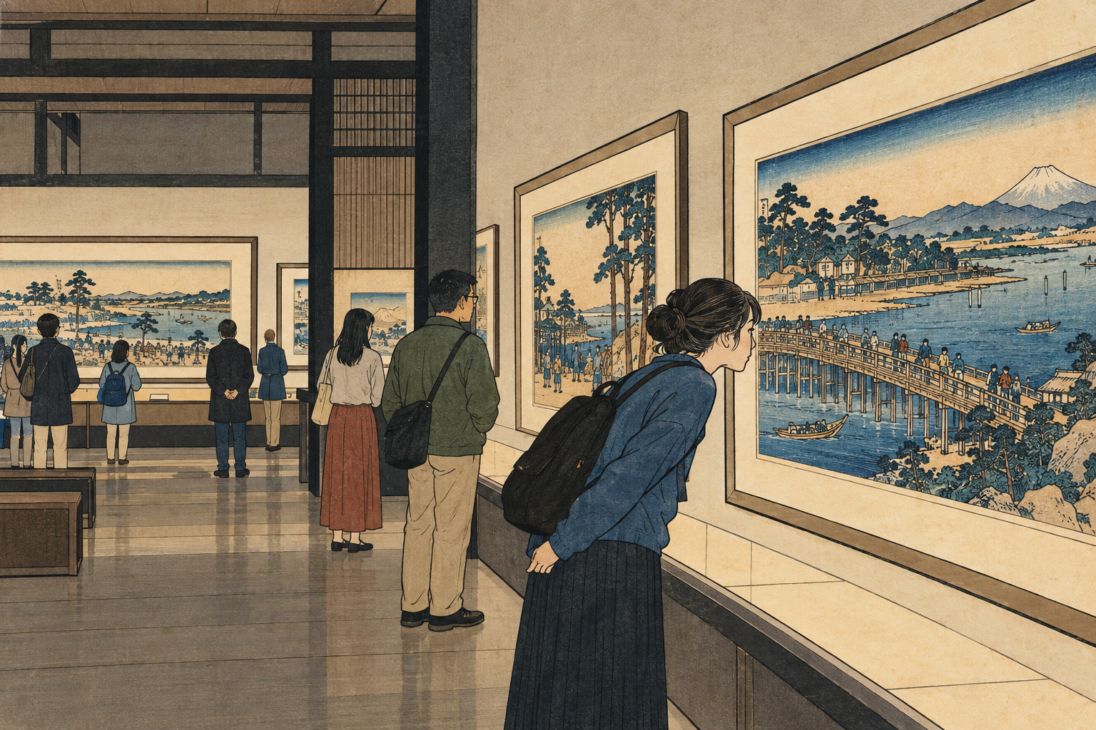 編集用イラスト：広重の江戸を、もう一度見る　東博、内山晋コレクション受贈記念展