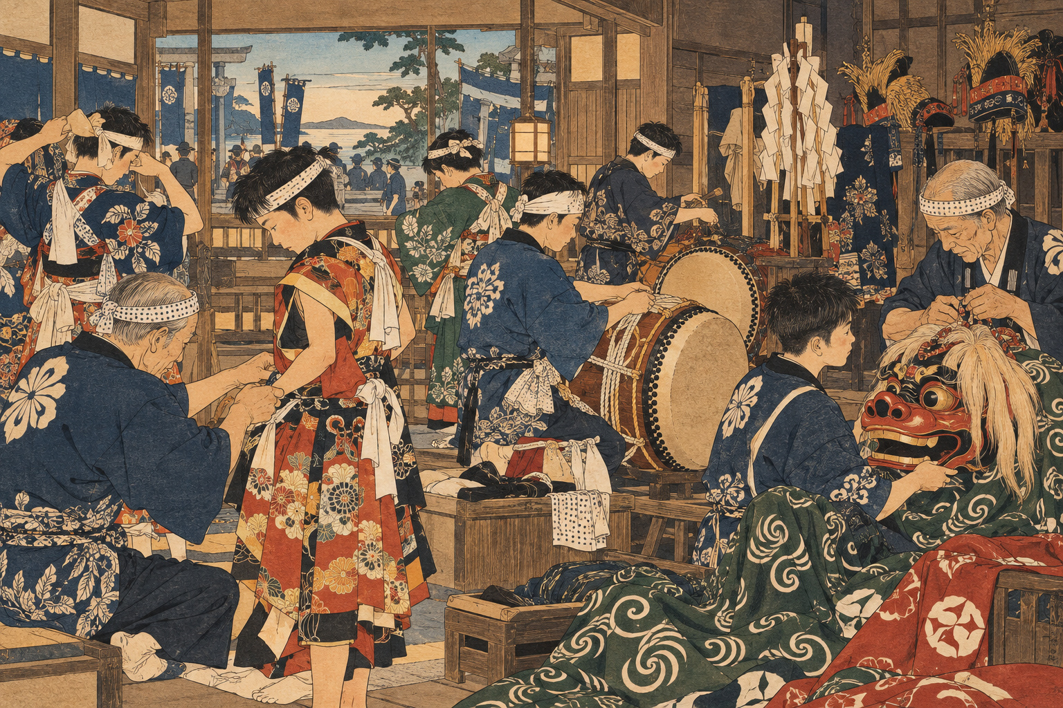 編集用イラスト：八つの芸能、次の担い手へ　三重で考える民俗芸能の継承