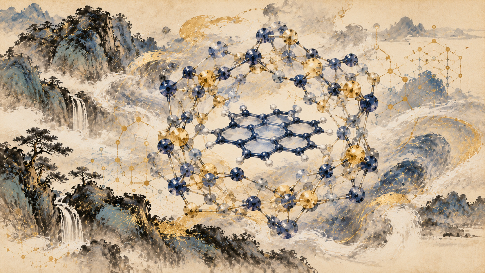 分子の形で選び、逃がさない――日本発「π-Armor」が開いた超分子化学の新境地 — original AI-generated editorial illustration