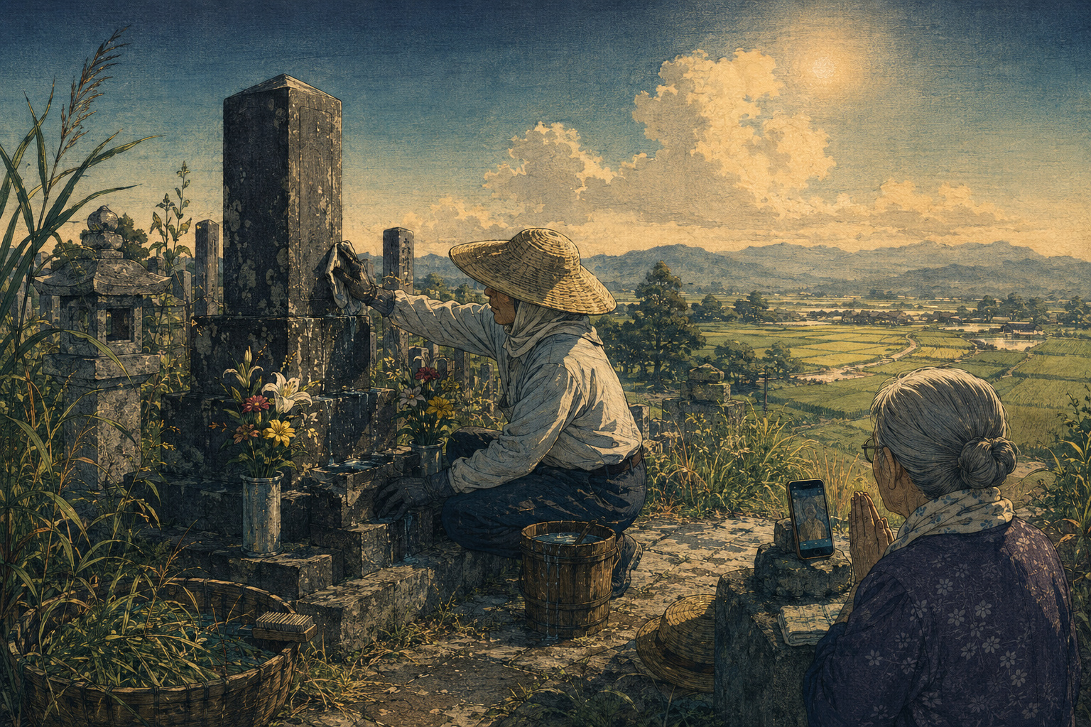 誰かが水桶を運ぶ――酷暑のお盆と墓掃除代行