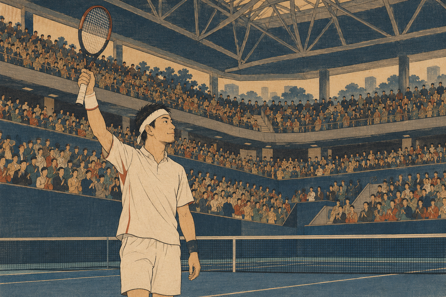 編集用イラスト：錦織圭、最後のジャパンオープンへ　二度勝った有明で迎える別れ