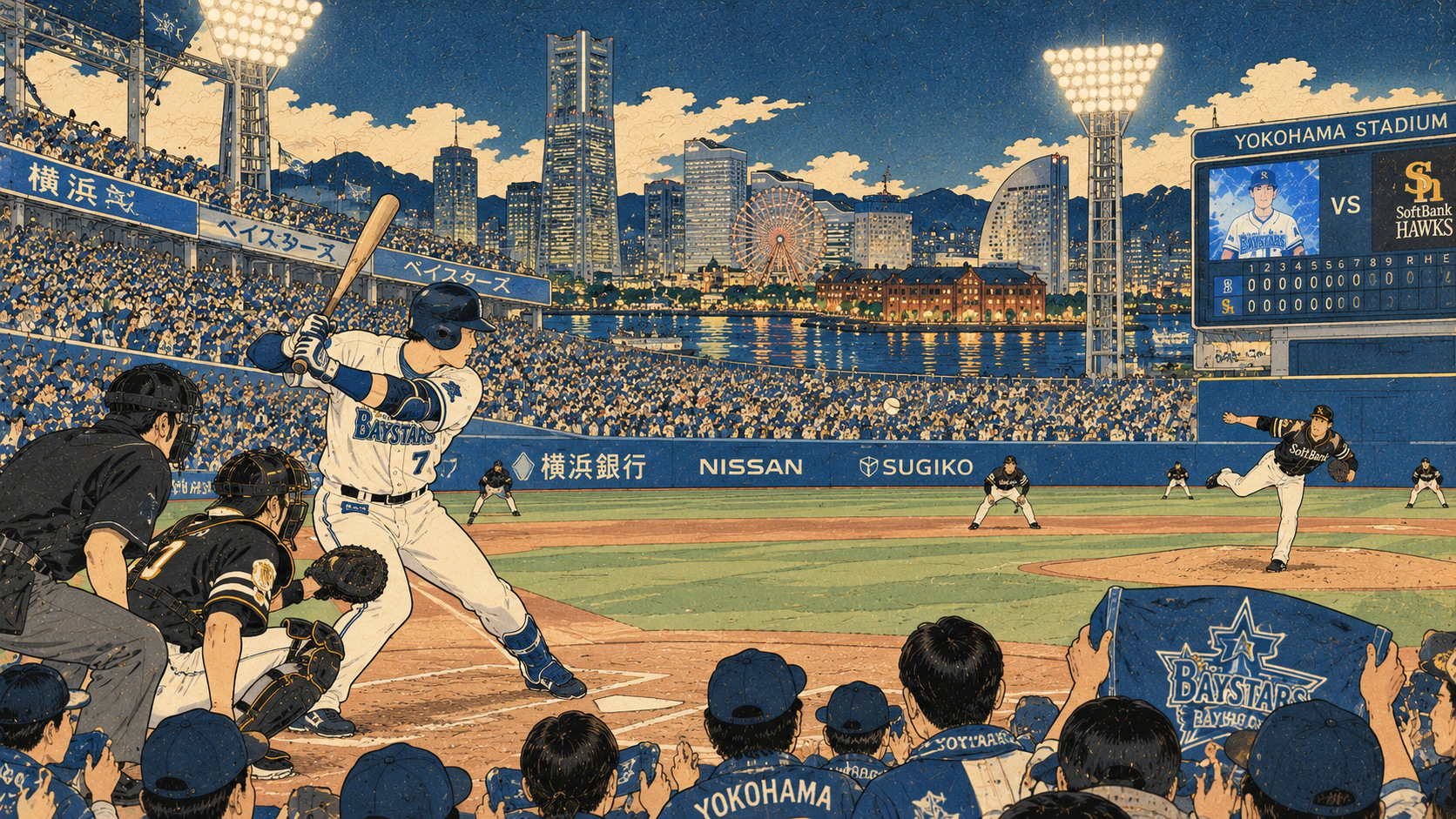 日本シリーズ、DeNAとソフトバンクの横浜決戦――序盤戦を読む — editorial illustration