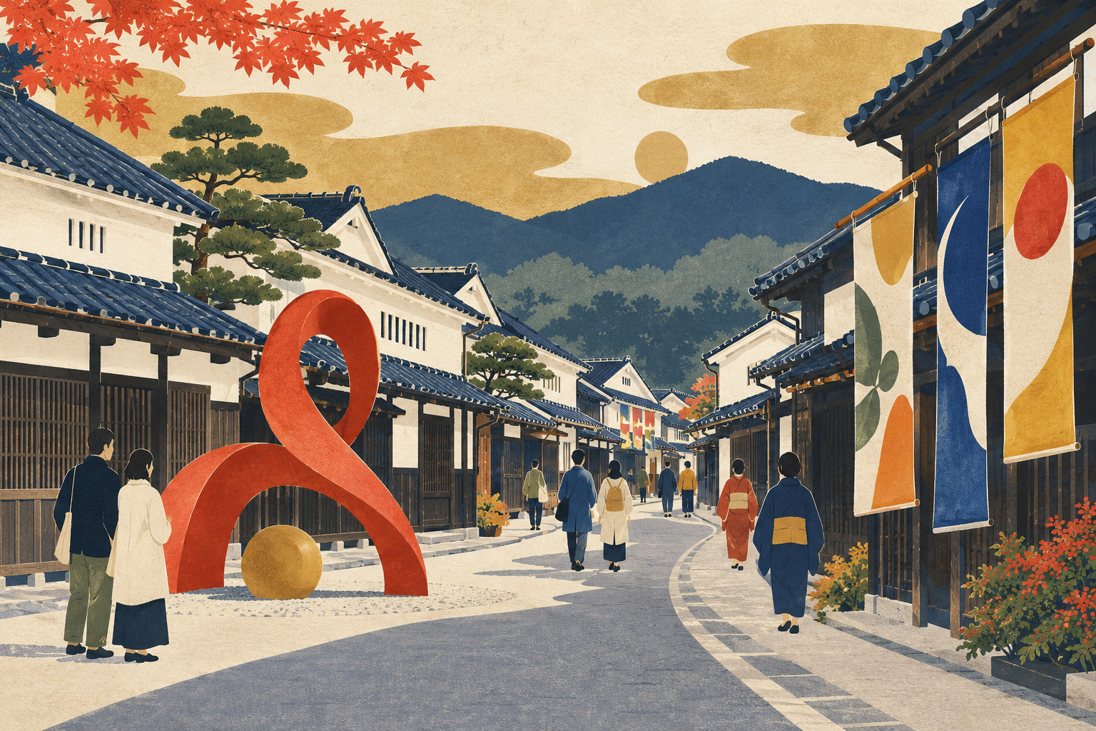 Art inside the merchant houses: Tamba-Sasayama’s living townscape — AI editorial illustration