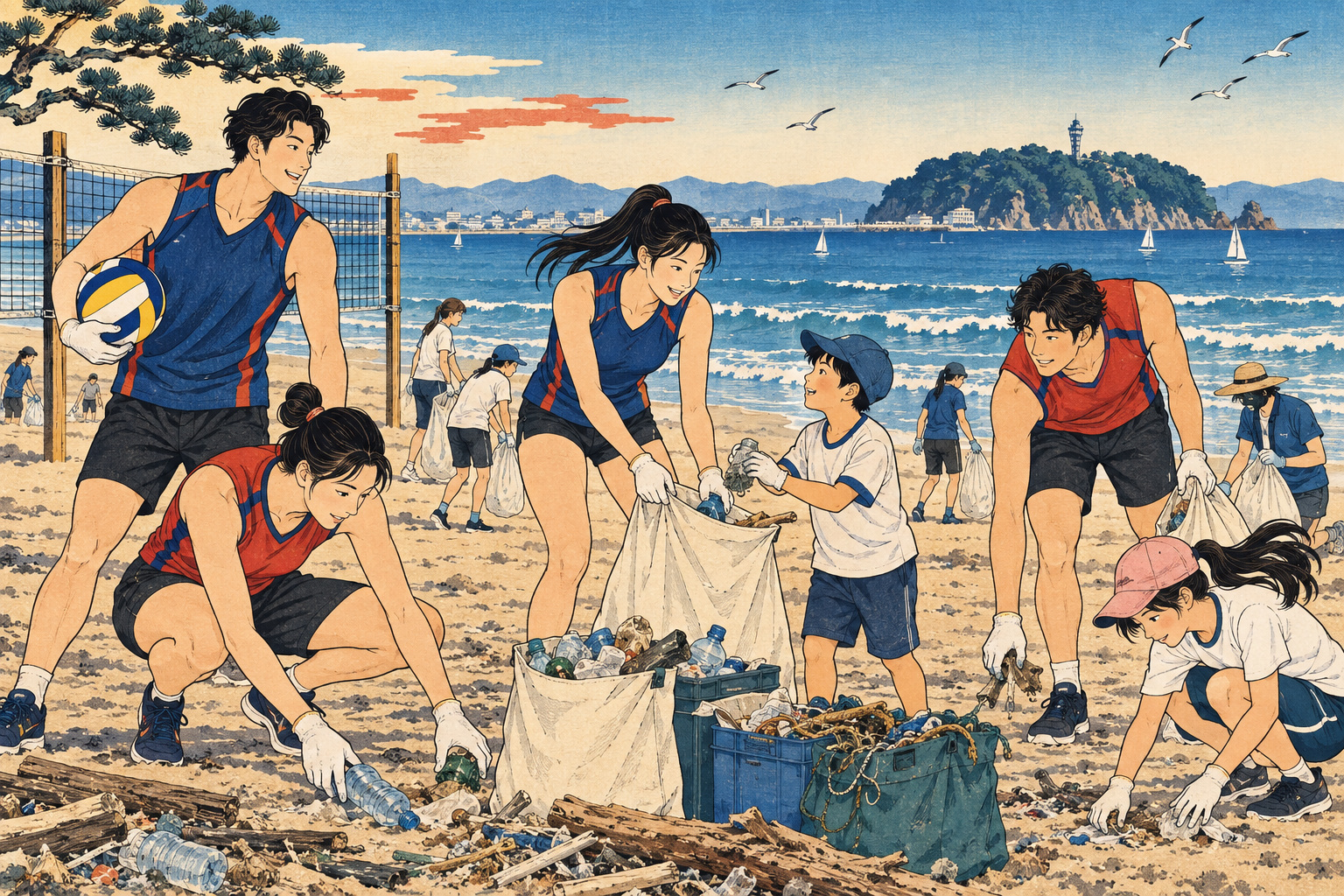 After the final, the sand becomes a second field of play