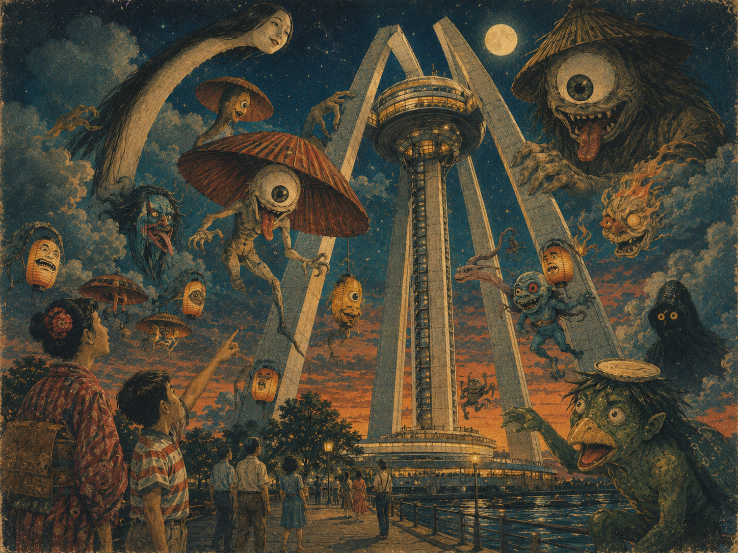Japan’s Yokai Gather at the Top of a 138-Meter Tower