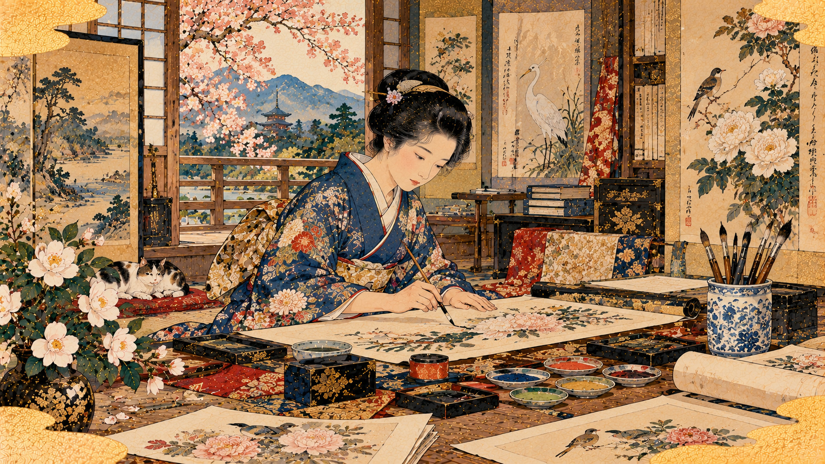 Beyond Her Father’s Shadow: Rediscovering Kawanabe Kyōsui — contemporary AI-generated interpretation