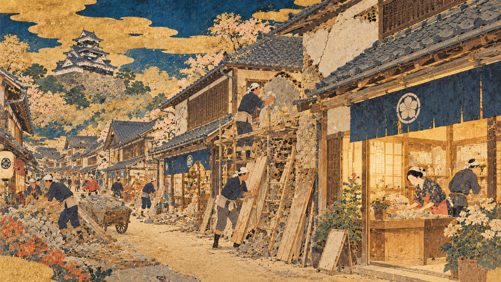 熊本地震の影響、調査事業者の9割超に――商売の再開が課題 — editorial illustration / 編集イラスト