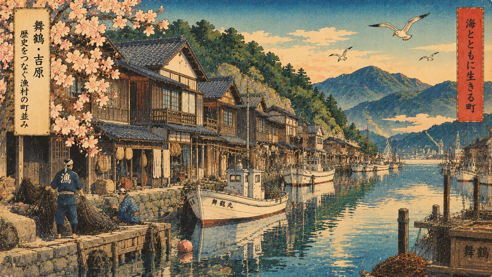 A Kyoto Fishing Village Preserves Japan’s Maritime Architecture — editorial illustration