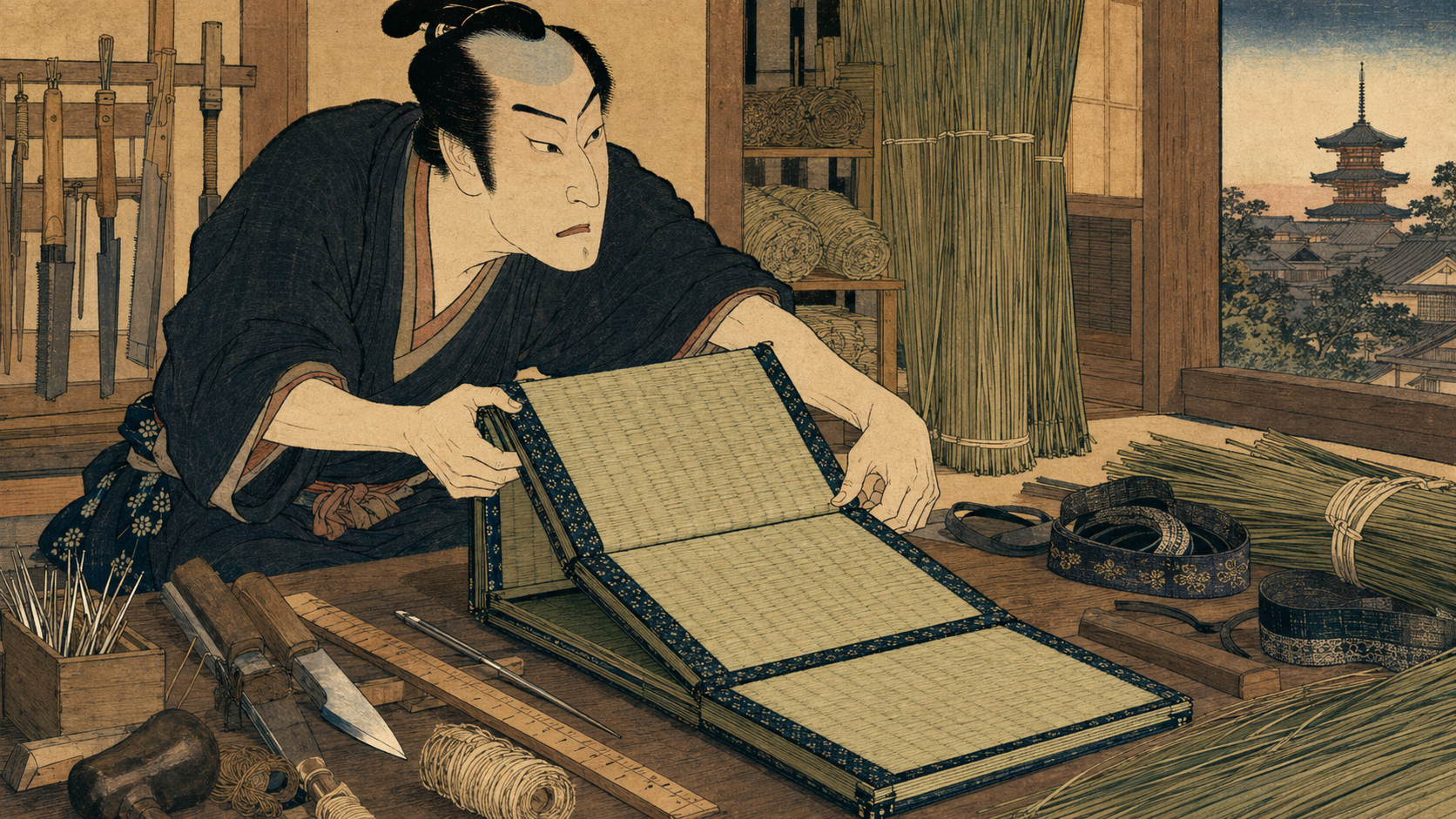 京都の職人が作る折り畳み畳AGURA