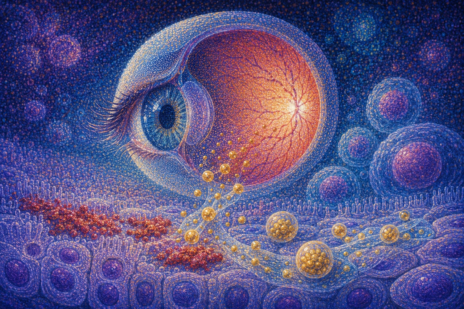 Retinal pigment epithelium, lysosomes and drusen-like deposits