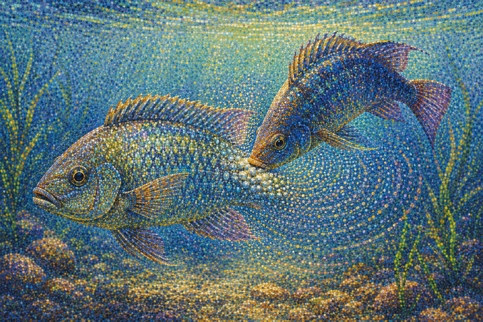 Scale-eating fish approaching prey from opposite sides