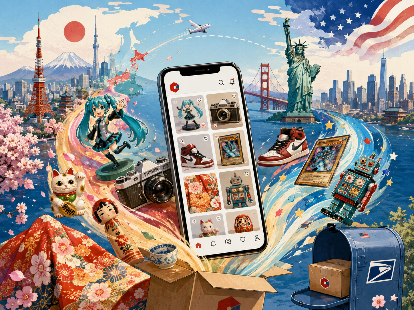 Japan’s Secondhand Culture Is Crossing the Pacific by App illustration