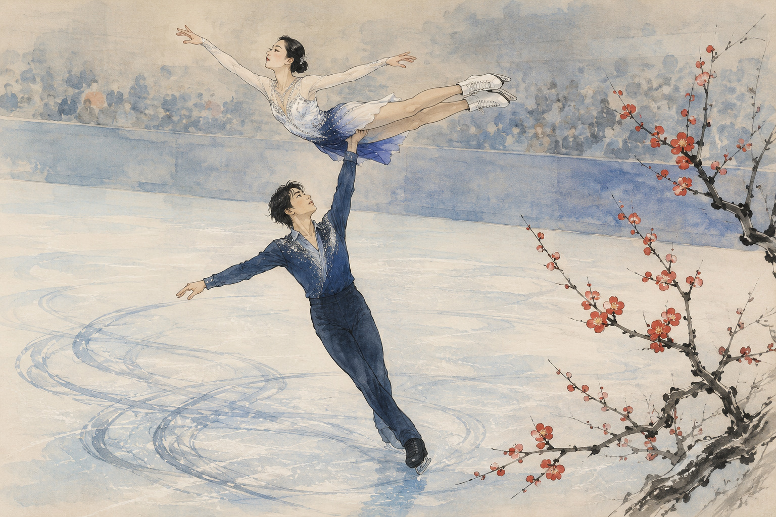 Editorial illustration for From Olympic Partners to Life Partners: Miura and Kihara Announce Their Engagement