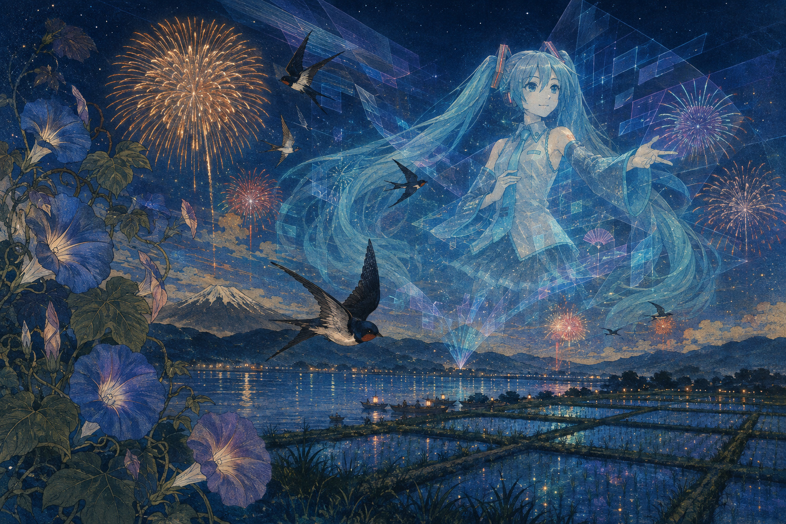 初音ミク、新潟で花火・AR・複合現実を結ぶ