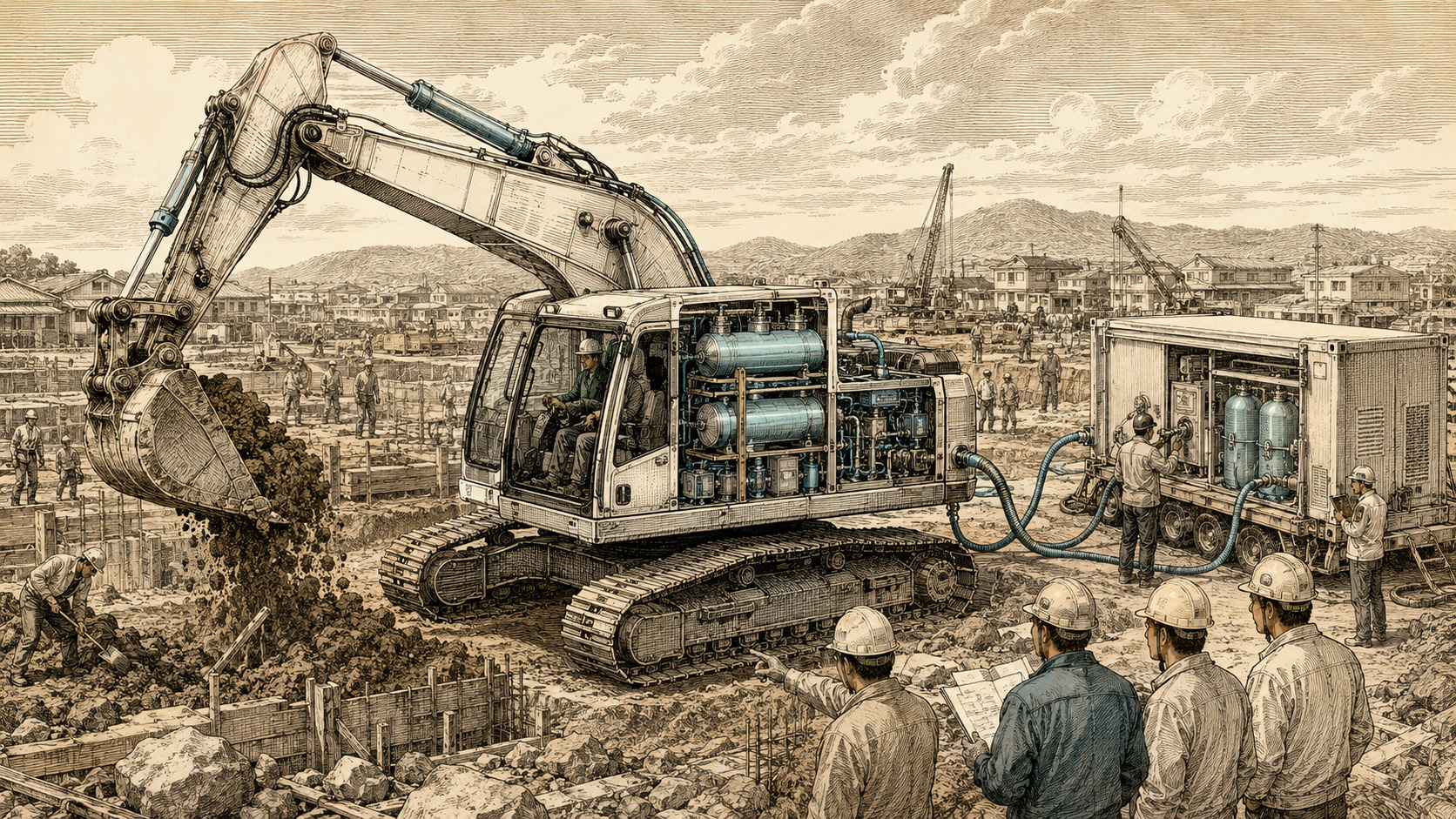 Japan Tests a Hydrogen Fuel-Cell Excavator on a Working Construction Site